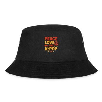 Frieden, Liebe und K-Pop - Bucket Hat - Schwarz - Vorne - Lela (165cm)