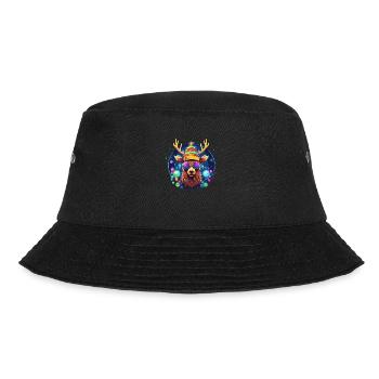 Rentier mit Weihnachtskugeln und Mütze - Bucket Hat - Schwarz - Vorne - Lela (165cm)