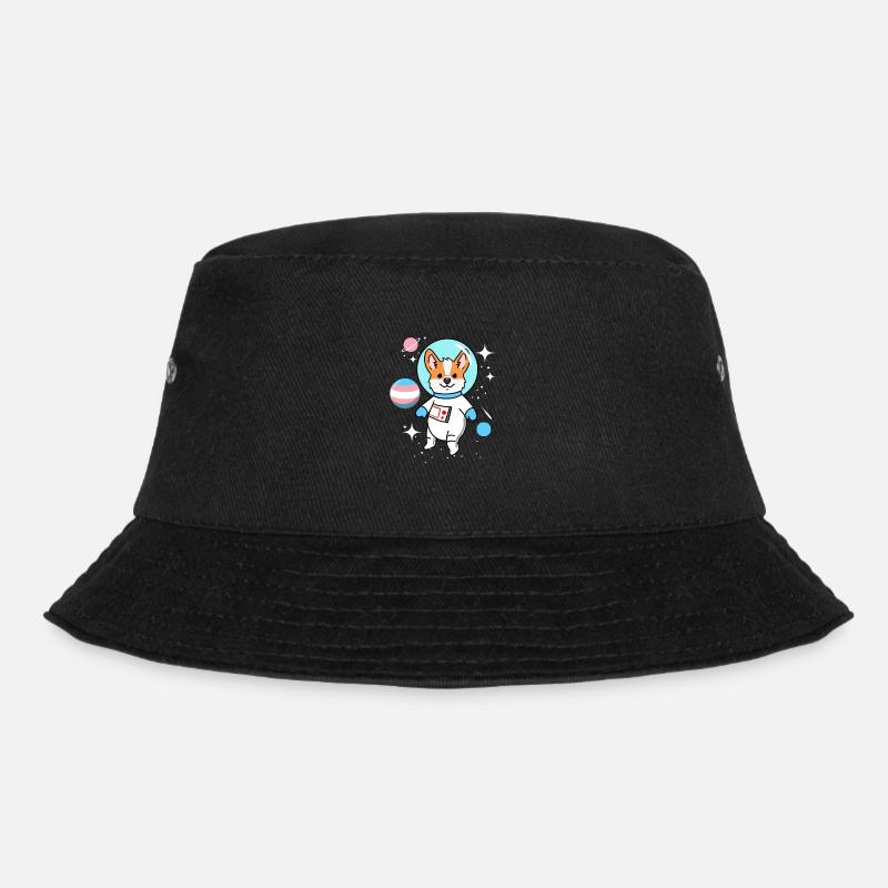 Corgi Space Trans Pride - Bucket Hat - black