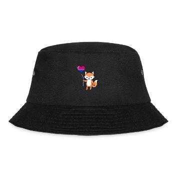 Fuchs Herzballon Bisexual Pride - Bucket Hat - Schwarz - Vorne - Lela (165cm)