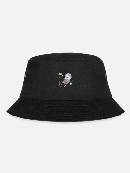 Aromantisches Opossum im Weltraum - Bucket Hat - Schwarz