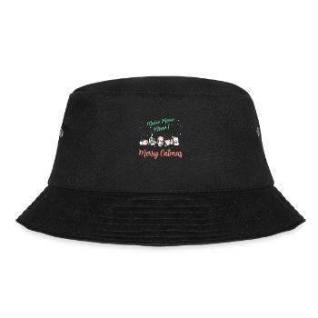 Meow Meow Meow - Merry Catmas - Bucket Hat - Schwarz - Vorne - Lela (165cm)