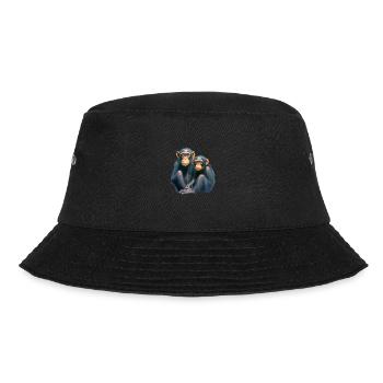 Niedlicher Affe für Kinder für Kinder - Bucket Hat - Schwarz - Vorne - Lela (165cm)