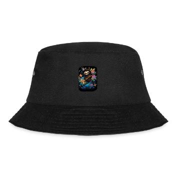 Faultier Niedliches Tier Floraler Nachthimmel - Bucket Hat - Schwarz - Vorne - Lela (165cm)