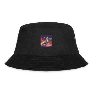 Astronaut reitet T-Rex Dinosaurier - Bucket Hat - Schwarz - Vorne - Lela (165cm)