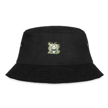 Niedlicher Panda Bambus Wald Tier Tierwelt - Bucket Hat - Schwarz - Vorne - Lela (165cm)