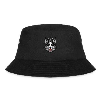 Border Collie Hund Krone - Bucket Hat - Schwarz - Vorne - Lela (165cm)