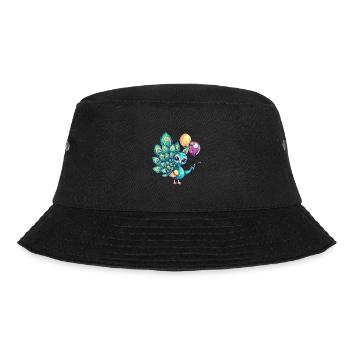 Peacock Bird Birthday Baby - Bucket Hat - black - Front - Lela (165cm)