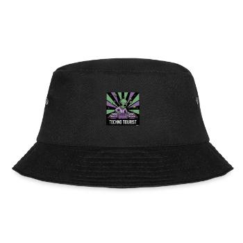 Techno Tourist Alien DJ Rave EDM Festival Outfit - Bucket Hat - Schwarz - Vorne - Lela (165cm)