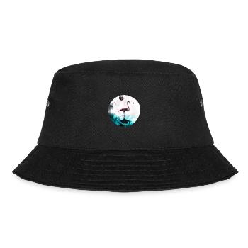 Flamingo Galaxie Universum Planet Geschenkidee - Bucket Hat - Schwarz - Vorne - Lela (165cm)