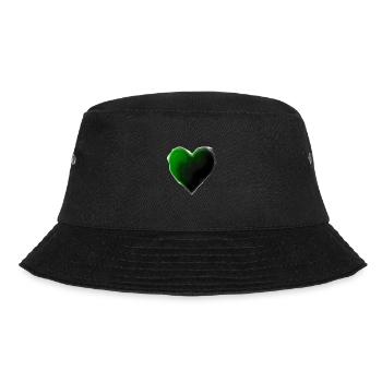 Heart green dark dark green gift idea - Bucket Hat - black - Front - Lela (165cm)