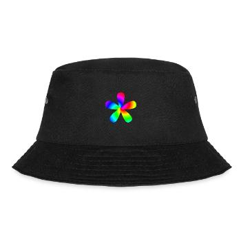 Blume Stern Genderstern Regenbogen Geschenkidee - Bucket Hat - Schwarz - Vorne - Lela (165cm)