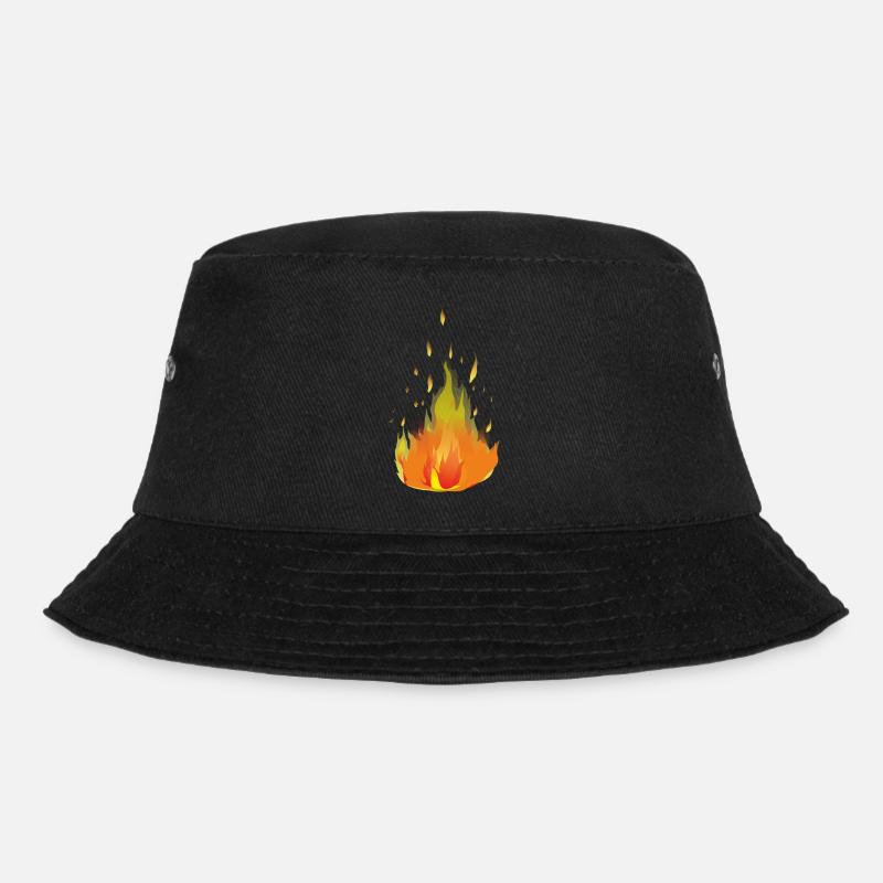 Flames Fire - Bucket Hat - black