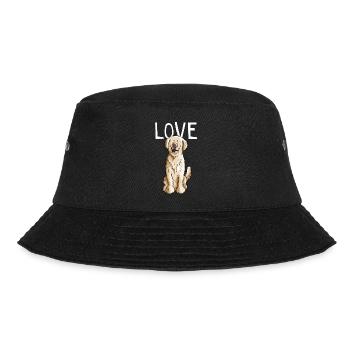 I Love Golden Retriever - Hund - Comic - Geschenk - Bucket Hat - Schwarz - Vorne - Lela (165cm)