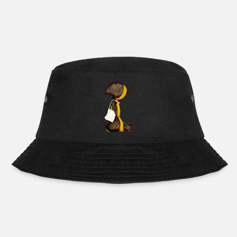 Münchner Kindl mit Jutebeutel und Dackel - Bucket Hat - Schwarz