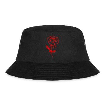 Minimalist Red Rose - Bucket Hat - black - Front - Lela (165cm)