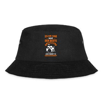 Drummer Schlagzeug Drumset Musiker Trommeln - Bucket Hat - Schwarz - Vorne - Lela (165cm)