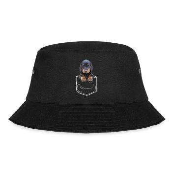 Dachshund Shorthair Dachshund Chest Bag - Bucket Hat - black - Front - Lela (165cm)