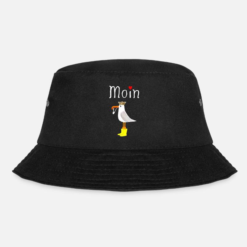Seemann Moin Anker Geschenk Hafen Küste Meer Platt - Bucket Hat - Schwarz
