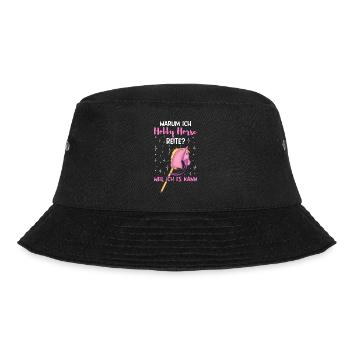 Warum ich Hobby Horse reite? - Bucket Hat - Schwarz - Vorne - Lela (165cm)