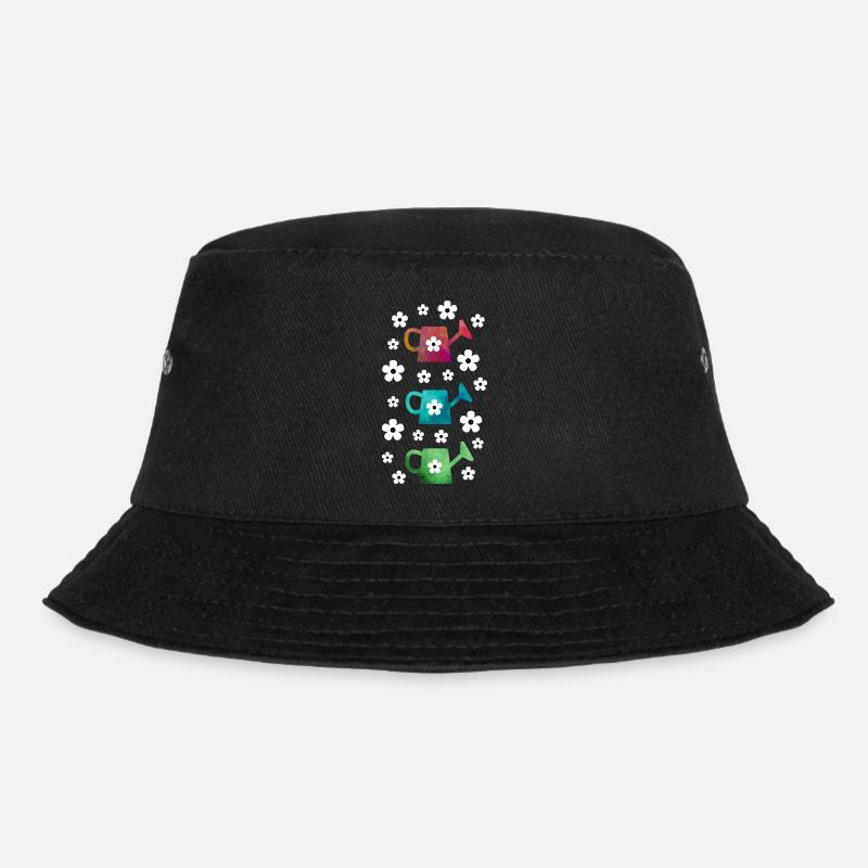 Watering can with flowers - Bucket Hat - black