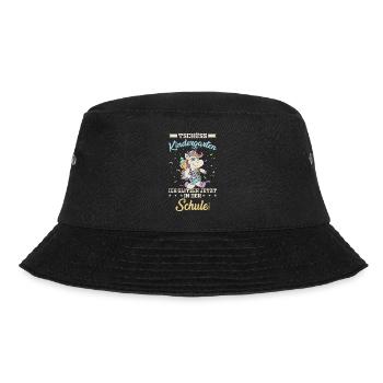 Einschulung erster Schultag Schulanfang - Bucket Hat - Schwarz - Vorne - Lela (165cm)