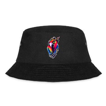 Ein Schönes und Lustiges Papageien Design - Bucket Hat - Schwarz - Vorne - Lela (165cm)
