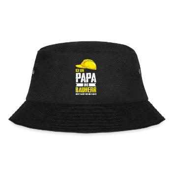 Bauherr Papa Baustelle Geschenk - Bucket Hat - Schwarz - Vorne - Lela (165cm)