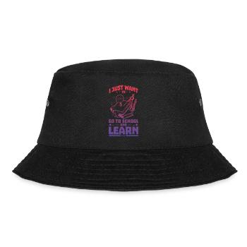 ich möchte in die Schule und lernen - Bucket Hat - Schwarz - Vorne - Lela (165cm)
