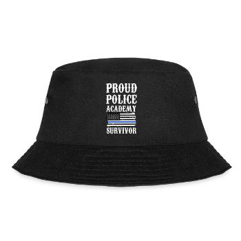 Proud Police Academy Distressed USA Flagg Überle - Bucket Hat - black - Front - Lela (165cm)