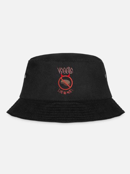 VEGETARIAN VEGGIE Meatless I Eat No Meat Design - Bucket Hat - black