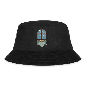 Winter Gemütliche Natur Schneelandschaft Heiße - Bucket Hat - Schwarz - Vorne - Lela (165cm)