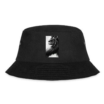 Lion Black and White - Bucket Hat - black - Front - Lela (165cm)