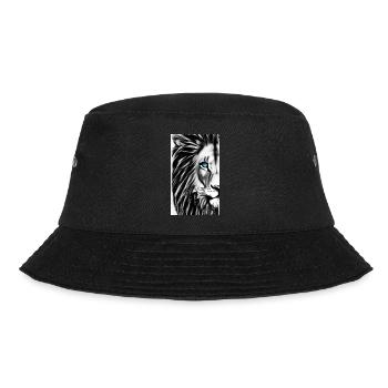 Löwe Schwarz und Weiß - Bucket Hat - Schwarz - Vorne - Lela (165cm)