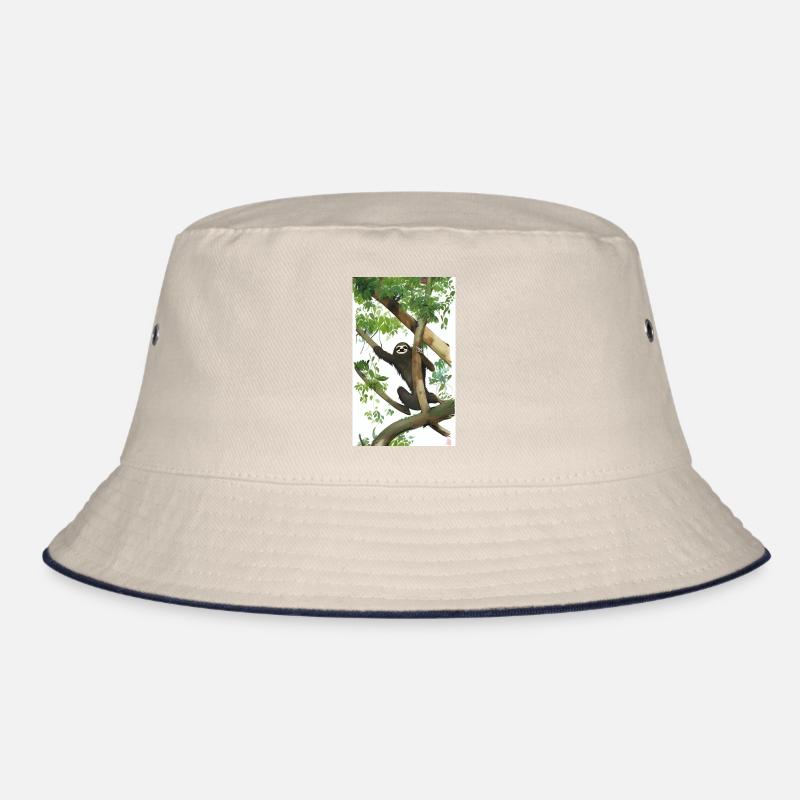 Cool Comic Drawing of a Sloth in the jungle Bucket Hat