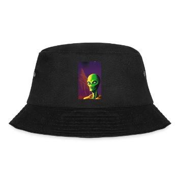 Creepy Horror Comic Alien on a strange planet - Bucket Hat - black - Front - Lela (165cm)