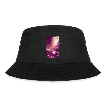 Purple futuristic city - Bucket Hat - black - Front - Lela (165cm)