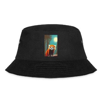 Roter Panda Roter Panda, Katzenbär Ailurus fulgens - Bucket Hat - Schwarz - Vorne - Lela (165cm)