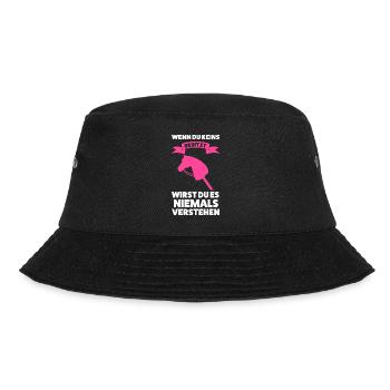 Hobby Horsing Pferd Steckenpferd Geschenk - Bucket Hat - Schwarz - Vorne - Lela (165cm)