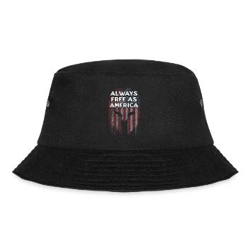 Immer frei wie Amerika Patriotisch 4. Juli - Bucket Hat - Schwarz - Vorne - Lela (165cm)