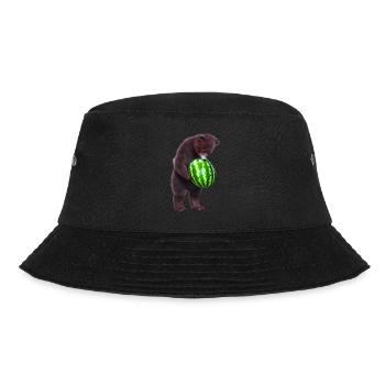 Bär mit Wassermelone - Bucket Hat - Schwarz - Vorne - Lela (165cm)