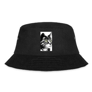 Domestic short haired cat - Bucket Hat - black - Front - Lela (165cm)