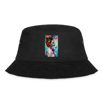 ARTWORK Flower Power Girl - Bucket Hat - Schwarz - Vorne - Lela (165cm)