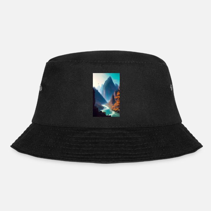 River Mountains - Bucket Hat - black