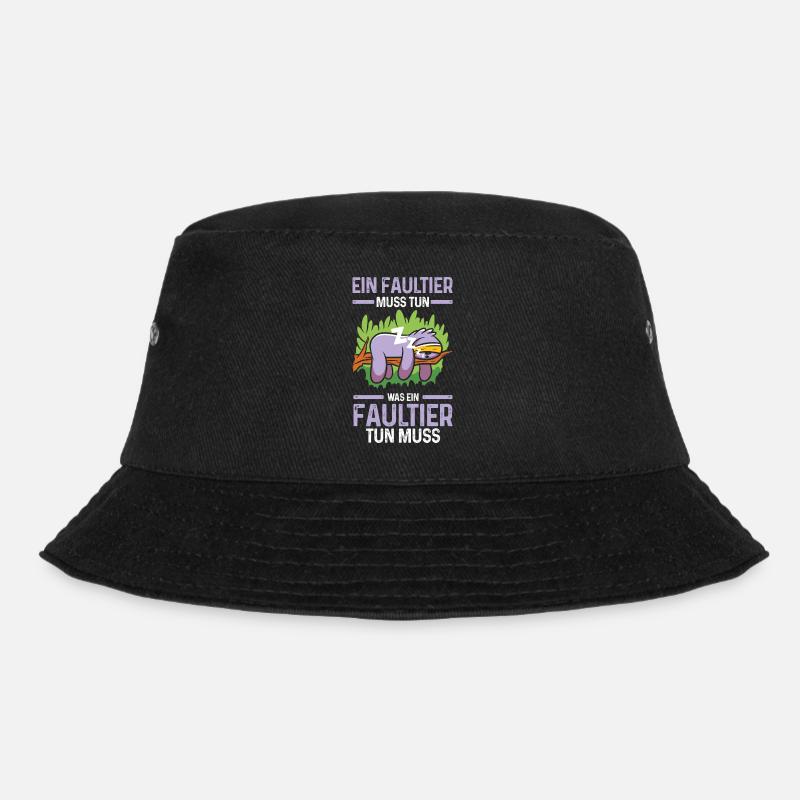Faultier - Bucket Hat - Schwarz