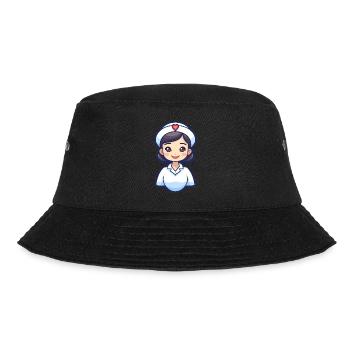 Krankenschwester - Bucket Hat - Schwarz - Vorne - Lela (165cm)