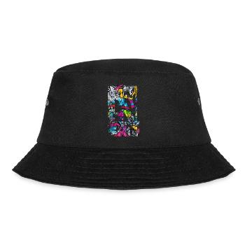 Graffiti style Splash hip hop colors painter color - Bucket Hat - black - Front - Lela (165cm)