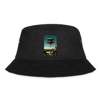 Alien | UFO | Raumschiff | UAP | außerirdische - Bucket Hat - Schwarz - Vorne - Lela (165cm)