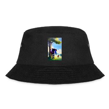 Horse | Horseback riding | Animal | Mount | Colorful - Bucket Hat - black - Front - Lela (165cm)