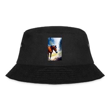 Horse | Horseback riding | Animal | Mount | Colorful - Bucket Hat - black - Front - Lela (165cm)
